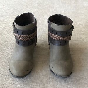 Brown boots with a small heel